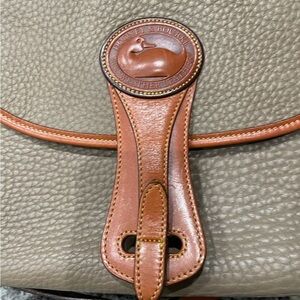 Dooney & Bourke Taupe and Brown Leather Satchel